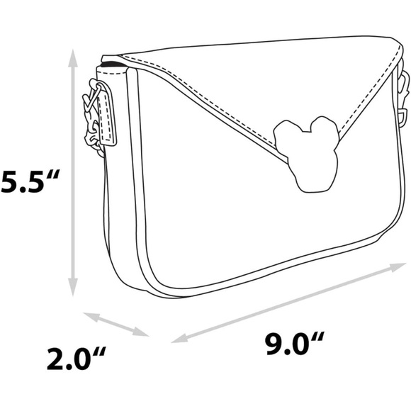 NEW Disney Mickey Mouse letter to Santa crossbody bag envelope clutch Holiday - Picture 2 of 5